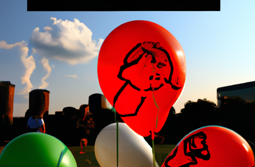 Evita il disastro: scopri come l'Uomo ha rischiato di contaminare l'ambiente lanciando 1,5 milioni di palloncini durante il Balloonfest di Cleveland del 1986. Immagine Palloncini Tragedia 1986 Cleveland, DALL-E
