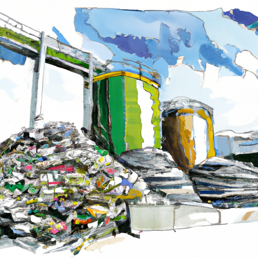 Con Ambiente, le aziende possono svolgere un intero processo di smaltimento dei rifiuti in pochi click! Immagine smaltimento dei rifiuti, DALL-E